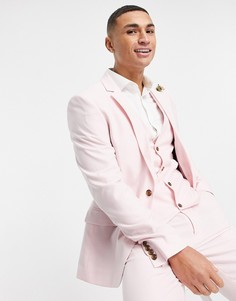 Розовый приталенный пиджак ASOS DESIGN Wedding-Розовый цвет