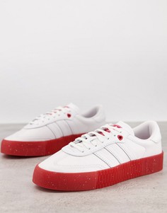 Белые кроссовки с контрастной подошвой и принтом сердечек adidas Originals Samba Rose-Белый