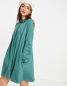 Зеленое платье мини с кружевной отделкой ASOS DESIGN-Зеленый цвет