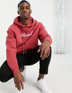Бордовый худи в стиле oversized с принтом ASOS Actual-Красный