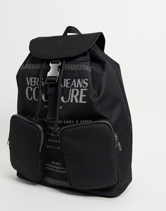 Черный рюкзак с логотипом и застежкой-зажимом Versace Jeans Couture-Черный цвет