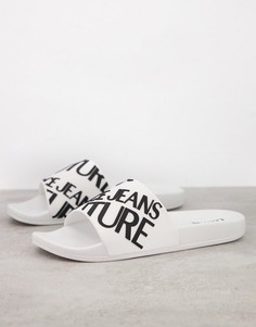 Белые шлепанцы с логотипом Versace Jeans Couture-Белый