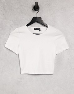 Белая укороченная футболка облегающего кроя ASOS DESIGN-Белый
