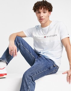 Светло-голубая футболка для дома с логотипом на груди Tommy Hilfiger-Голубой
