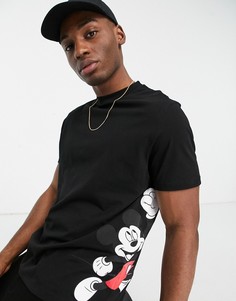 Черная футболка с принтом "Disney Микки Маус" сбоку ASOS DESIGN-Черный цвет