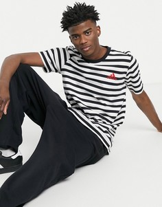 Футболка в черно-белую полоску adidas-Черный цвет
