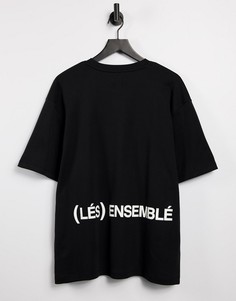 Черная футболка с принтом «Les Ensemble» River Island-Черный