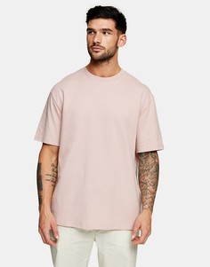 Бледно-розовая oversized-футболка Topman-Розовый цвет