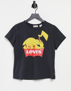 Черная футболка с принтом спящего Пикачу Levis X Pokemon-Черный цвет Levis®