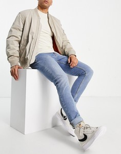 Синие зауженные джинсы Nudie Jeans Lin-Голубой