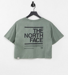Зеленая укороченная футболка The North Face Message – эксклюзивно для ASOS-Зеленый цвет