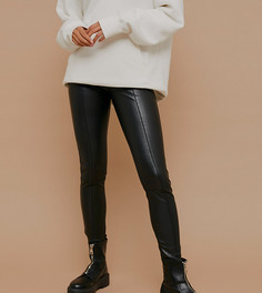 Черные брюки из искусственной кожи Topshop Tall-Черный цвет