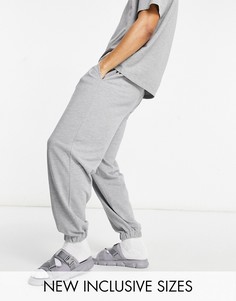 Серые меланжевые oversized-джоггеры из пике от комплекта ASOS DESIGN-Серый