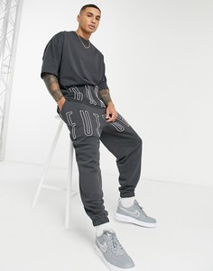 Черные oversized джоггеры с вышитым логотипом от комплекта ASOS Dark Future-Черный