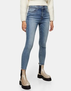Зауженные эластичные джинсы из синего денима Topshop-Голубой