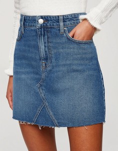 Голубая выбеленная джинсовая мини-юбка Miss Selfridge-Голубой