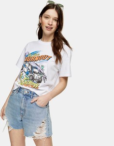 Синие джинсовые шорты в винтажном стиле с дырками Topshop-Коричневый цвет