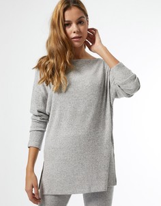 Серый топ для дома в рубчик Miss Selfridge