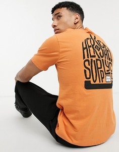 Оранжевая футболка с круглым вырезом и логотипом на груди Herschel Supply Co-Оранжевый цвет