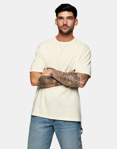 Футболка в стиле oversized из органического хлопка цвета экрю Topman-Белый