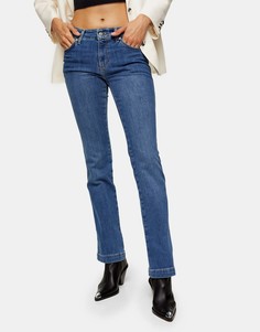 Синие джинсы с легким клешем Topshop-Голубой