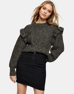Черная облегающая джинсовая юбка Topshop Joni-Коричневый цвет