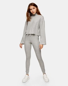 Серые джоггеры с начесом Topshop-Коричневый цвет