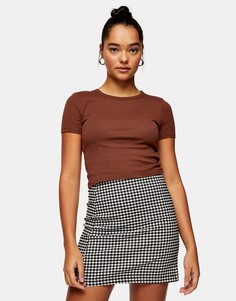 Темно-коричневая футболка Topshop-Коричневый цвет