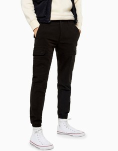 Черные облегающие брюки карго Topman-Черный цвет