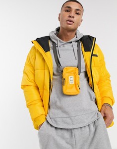 Желтый пуховик с капюшоном Bershka