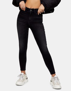 Черные зауженные джинсы Topshop-Черный цвет