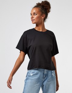 Черная футболка из органического хлопка с короткими рукавами Miss Selfridge-Черный цвет