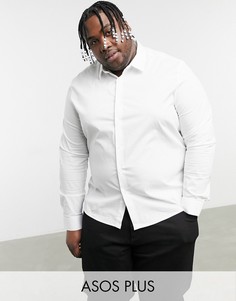 Белая рубашка классического кроя ASOS DESIGN Plus-Белый