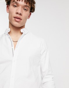 Белая облегающая оксфордская рубашка River Island-Белый