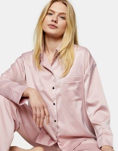 Розовая атласная пижама Topshop-Многоцветный