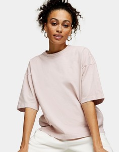 Oversized-футболка с эффектом кислотной стирки Topshop-Розовый