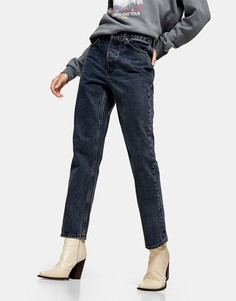 Черно-синие джинсы прямого кроя Topshop Editor-Черный цвет