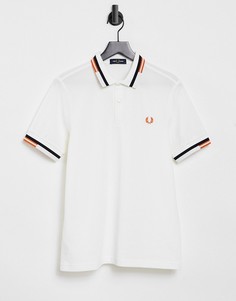 Белое поло с контрастной отделкой Fred Perry-Белый