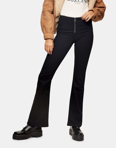Черные джинсы с легким клешем Topshop-Черный цвет