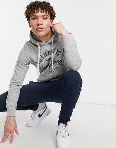 Худи серого цвета с круглым логотипом Jack & Jones-Серый
