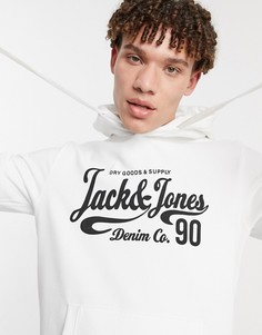 Худи белого цвета с логотипом Jack & Jones-Белый