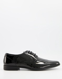 Черные туфли дерби из лакированной кожи Burton Menswear-Черный