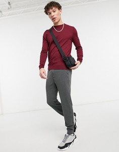 Бордовый хлопковый джемпер ASOS DESIGN-Красный