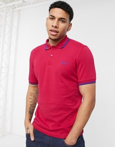 Поло малинового цвета с двойным кантом Fred Perry-Красный