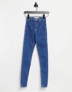 Синие зауженные джинсы Topshop Joni-Голубой