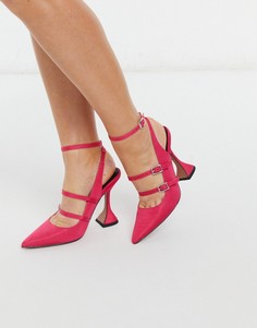 Розовые туфли на высоком каблуке с пряжками ASOS DESIGN Parry-Розовый