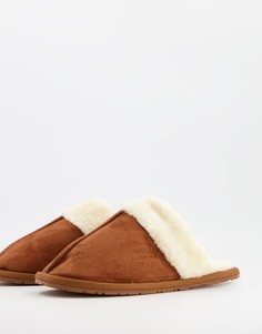 Светло-коричневые мюли с закрытым носком Truffle Collection-Коричневый цвет