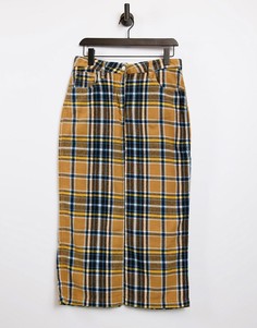 Юбка миди в клетку из фланели Kings Of Indigo-Многоцветный