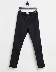 Черные зауженные джинсы с покрытием Topshop-Черный цвет