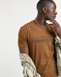 Футболка с круглым вырезом Scotch & Soda Artwork-Коричневый цвет
